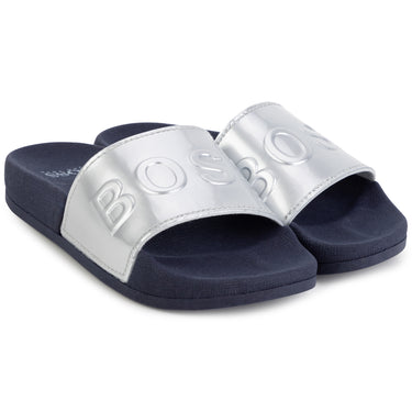 Sandalias BOSS plata para niños y adolecentes